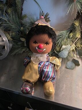 Vintage Multicolor Clown Doll